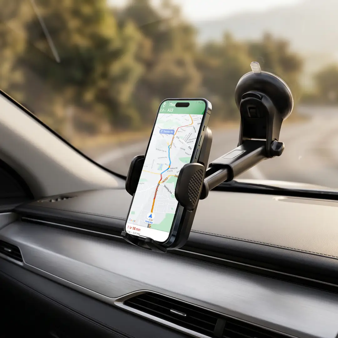 Green Lion GX-93 Suction Car Phone Mount Holder - Black 2
