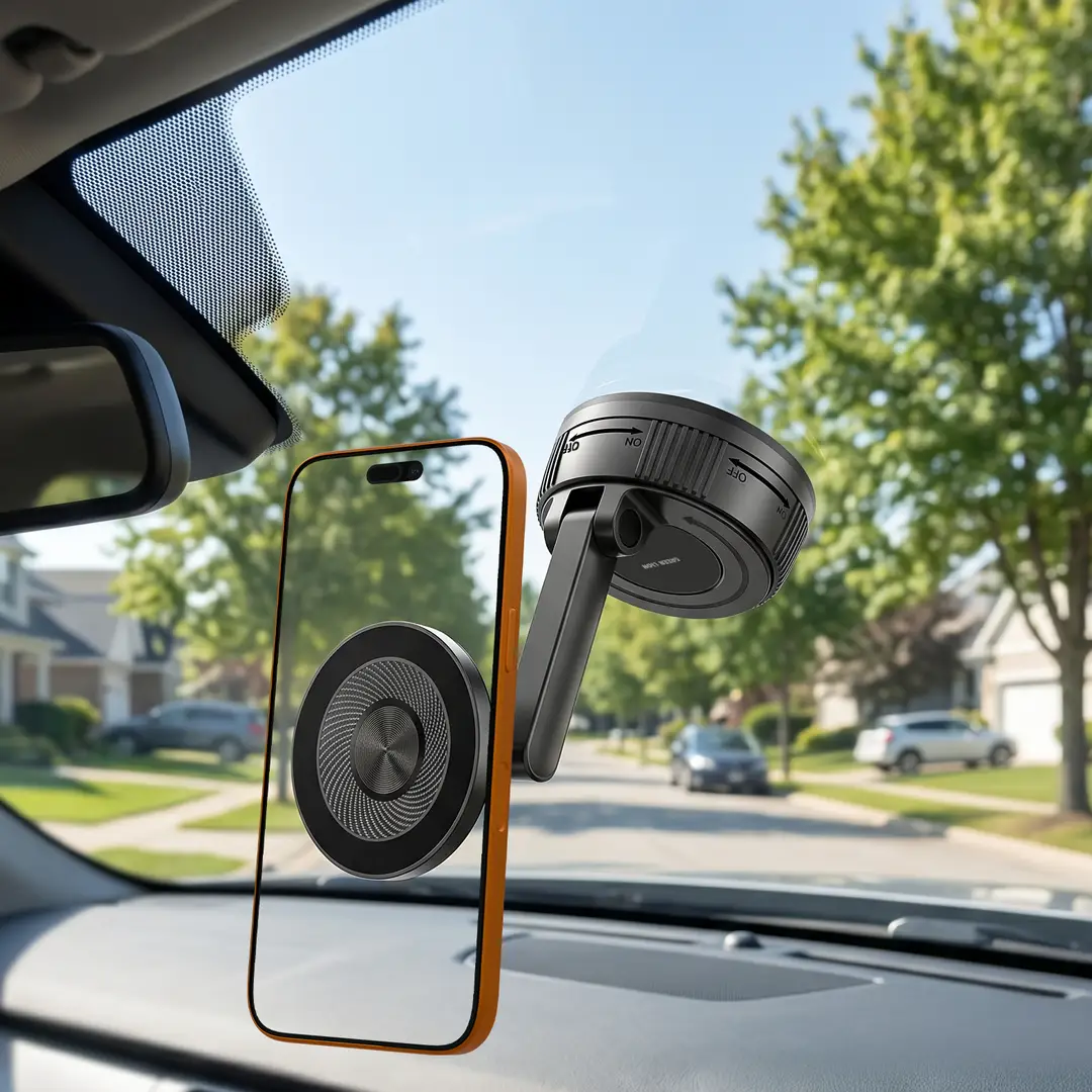 Green Lion GX-94 MagSafe Suction Car Phone Holder - Black 2