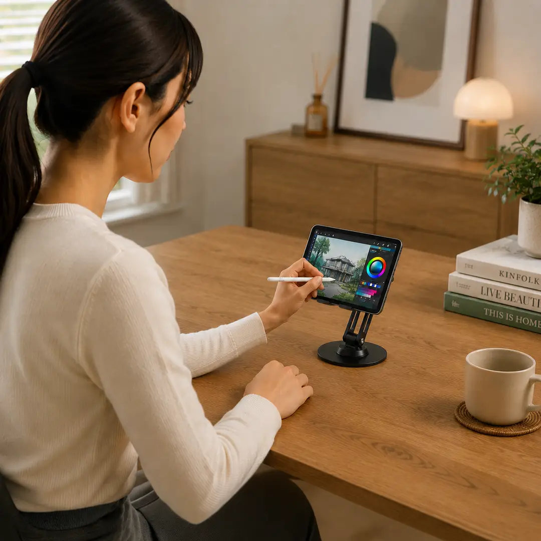 Green Lion Foldable Stand Phone & Tablet Holder - Black 2
