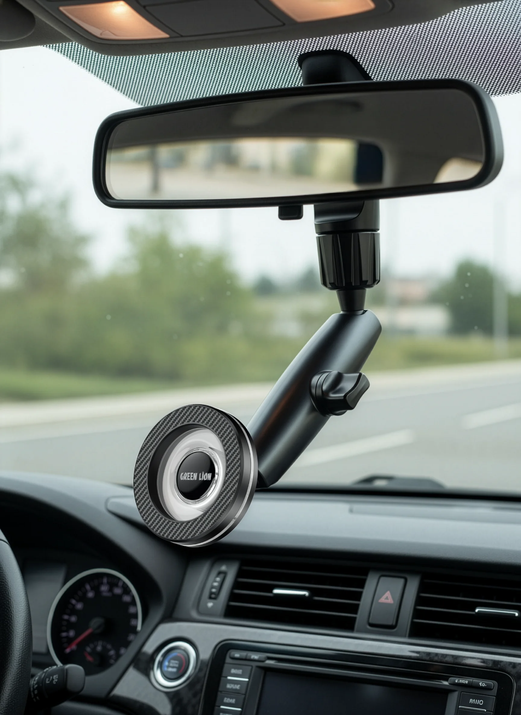 Green Lion Drive Mag Rearview Mirror Phone Holder - Black 2