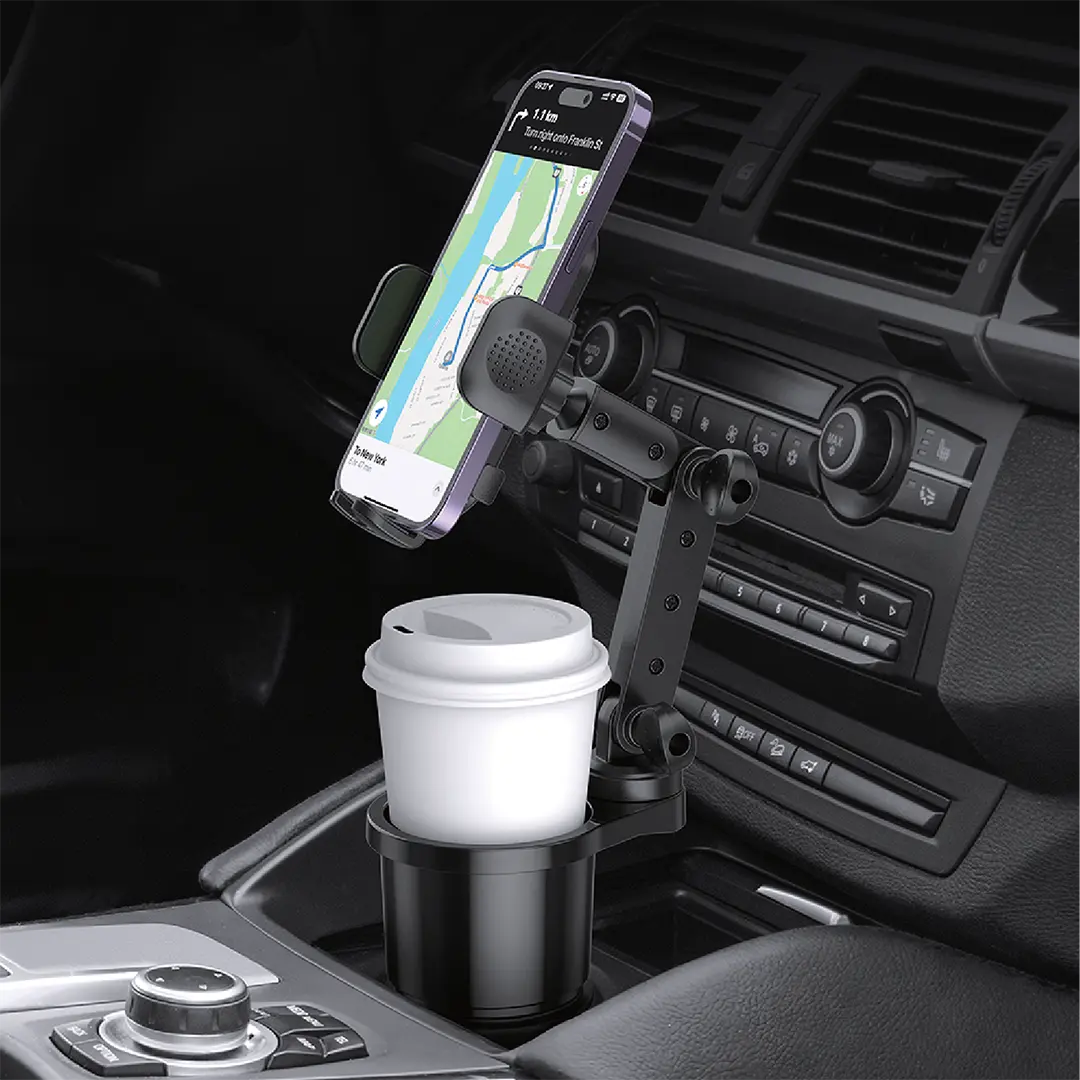 Green Lion 2-In-1 Flexgrip Car Cup Holder & Phone Mount - Black 3