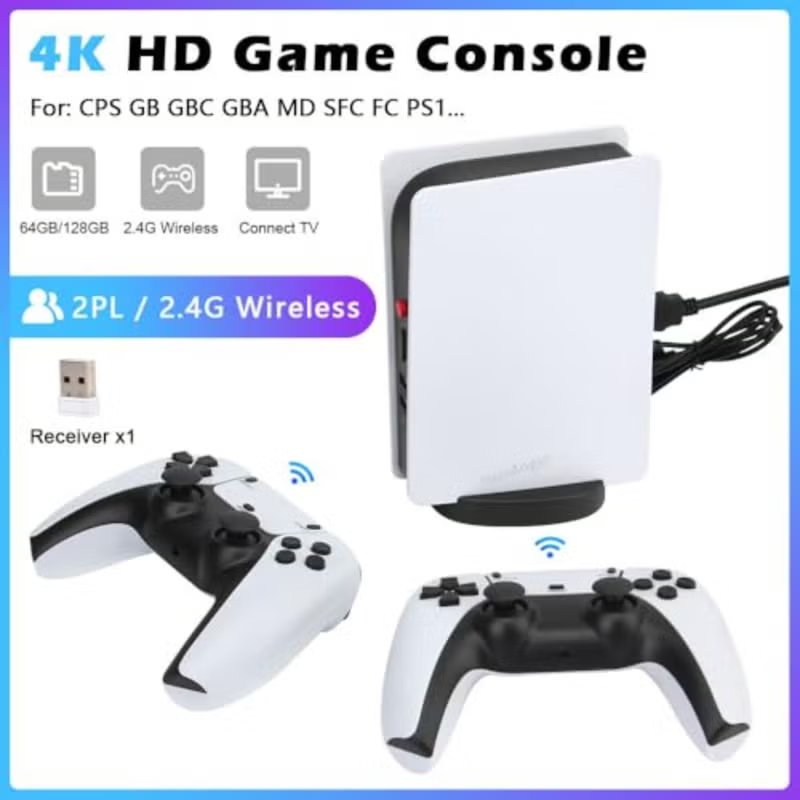 Retro TV Game Box Console with 2.4G Wireless Controllers & 4K HDMI 5