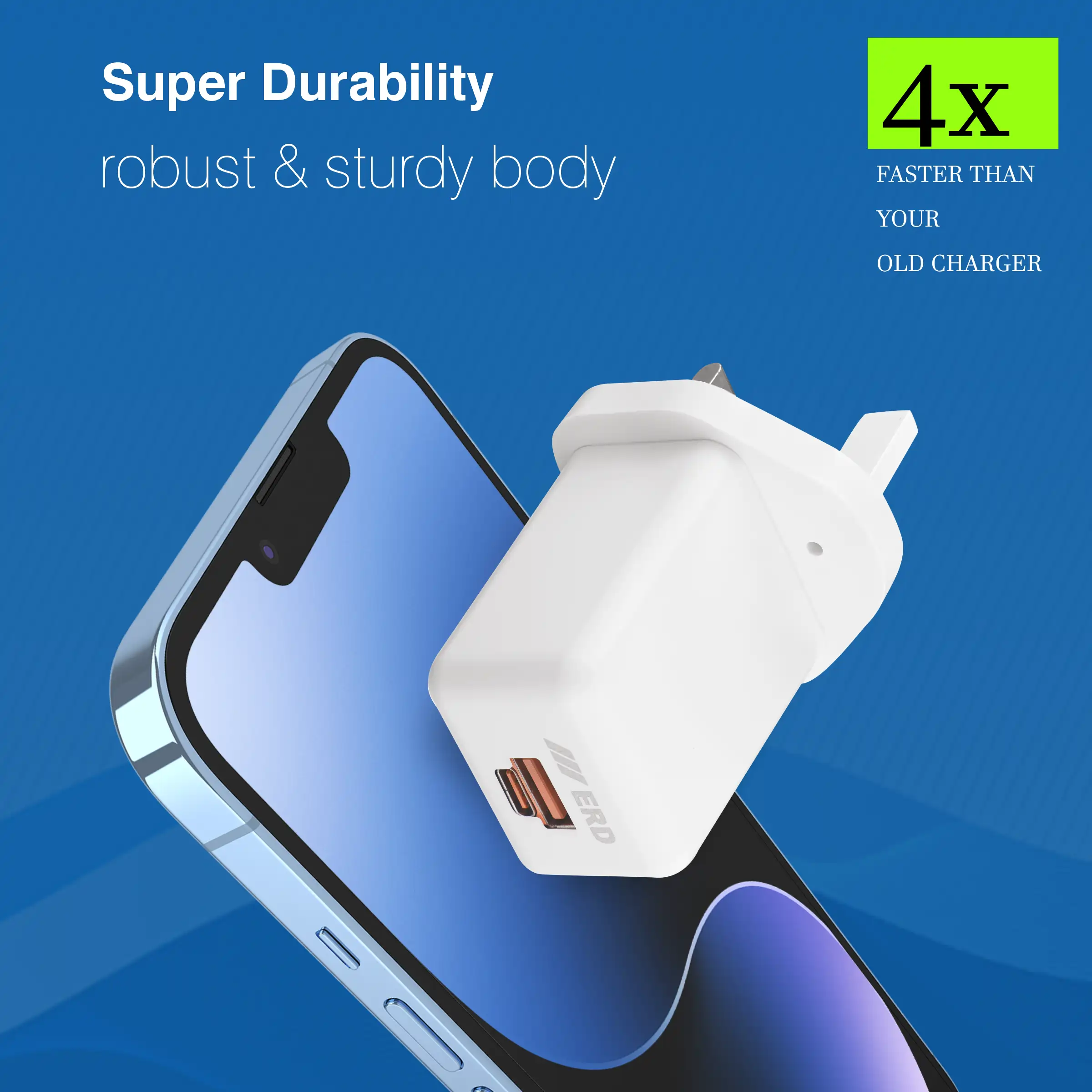 ERD TCU-652 USB A/C DUAL CHARGER WHT 33W 3