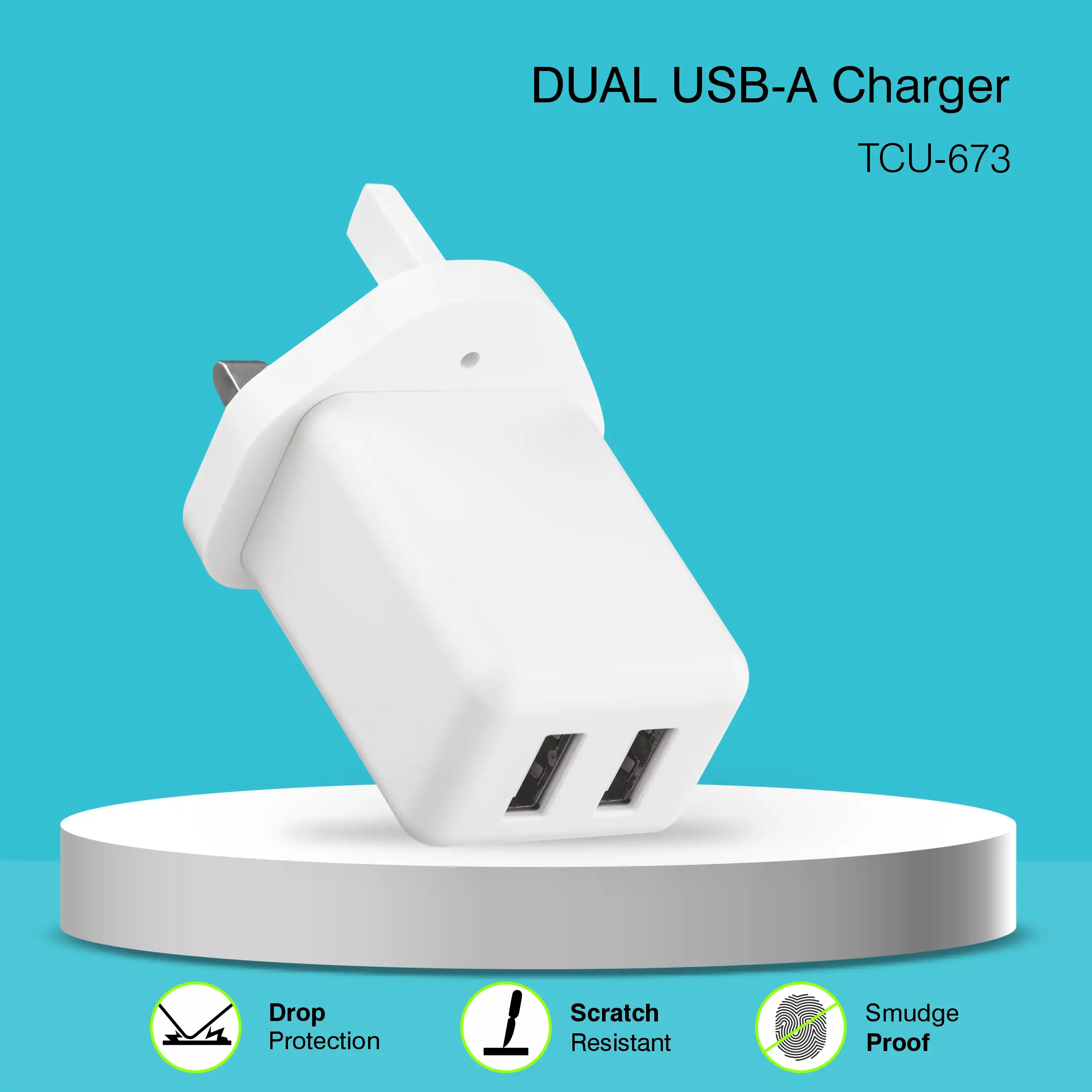 ERD TCU-673 USB A DUAL CHARGER WHT15W 5