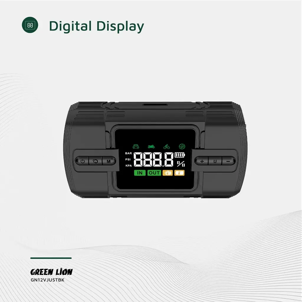 Green Lion 12V Jump Starter 12000 mAh Power Bank | Flash Light| Air Compressor 4