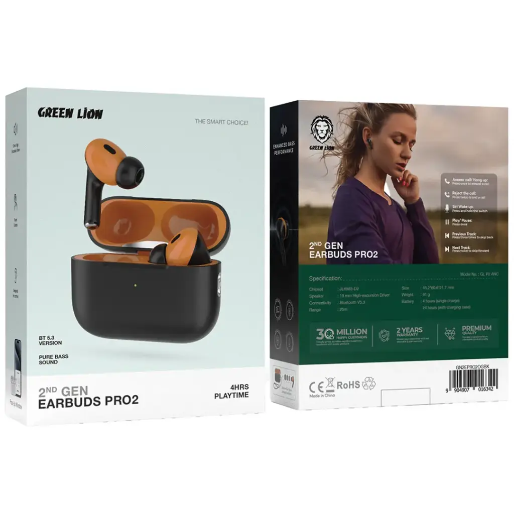 Green Lion 2nd Gen Earbuds Pro2 with ANC 2