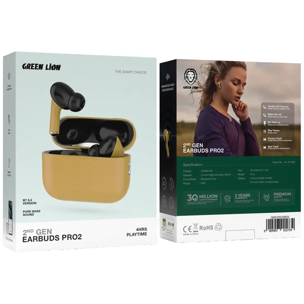Green Lion 2nd Gen Earbuds Pro2 with ANC 2