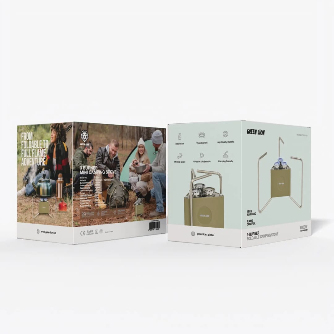 Green Lion 3-Burner Foldable Camping Stove 4