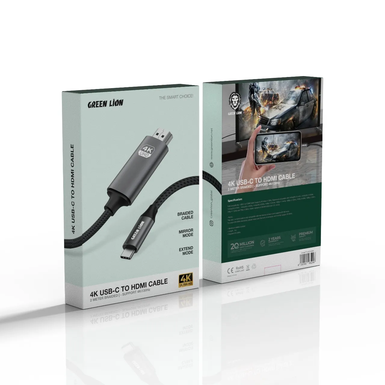 Green Lion 4K USB-C to HDMI Cable (2m) 3