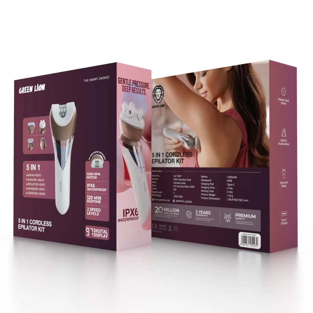 Green Lion 5 in 1 Cordless Epilator Kit 6