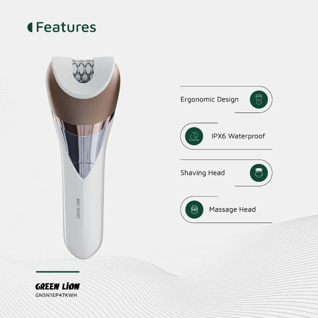 Green Lion 5 in 1 Cordless Epilator Kit 8