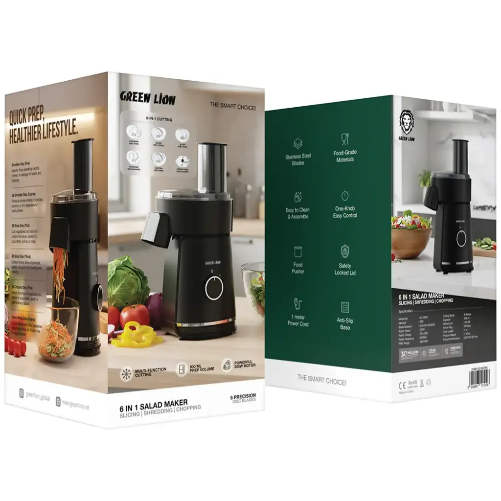 Green Lion 6 in 1 Salad Maker - Slicing, Shredding, Chopping 3