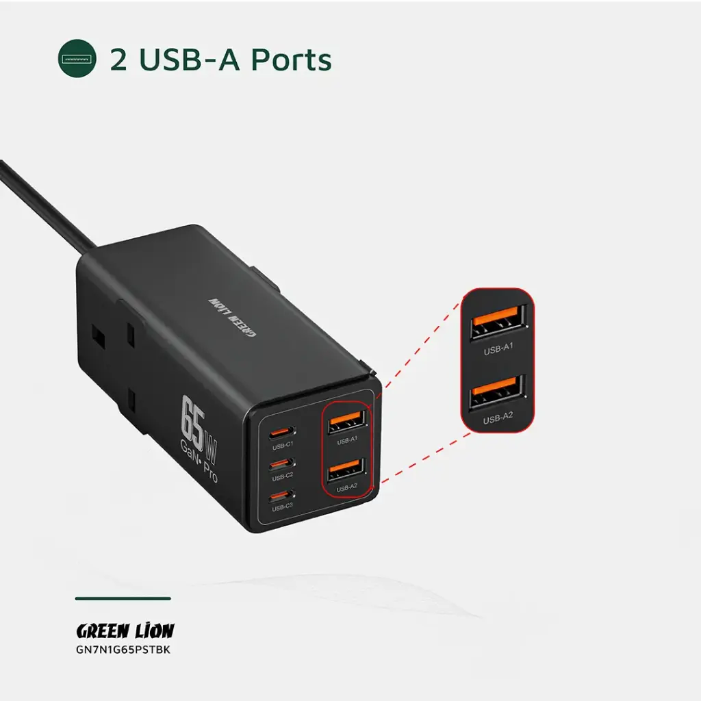 Green Lion 7 In 1 GaN 65W Power Strip 4