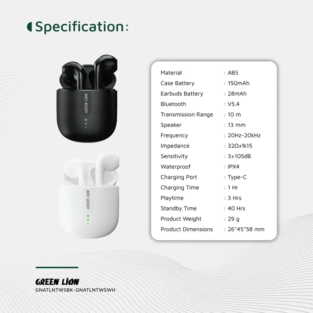 Green Lion Atlanta True Wireless Earbuds 4