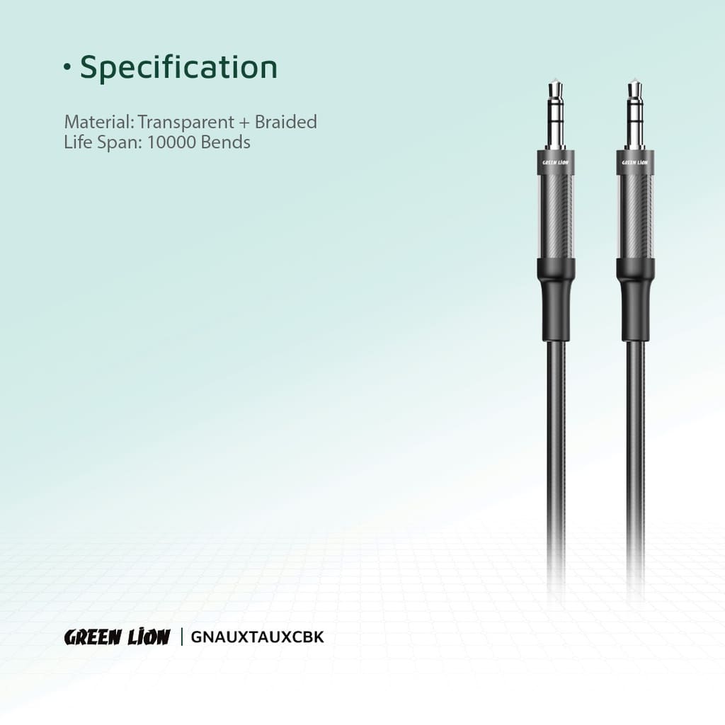 Green Lion AUX to AUX Braided Cable 1m 5