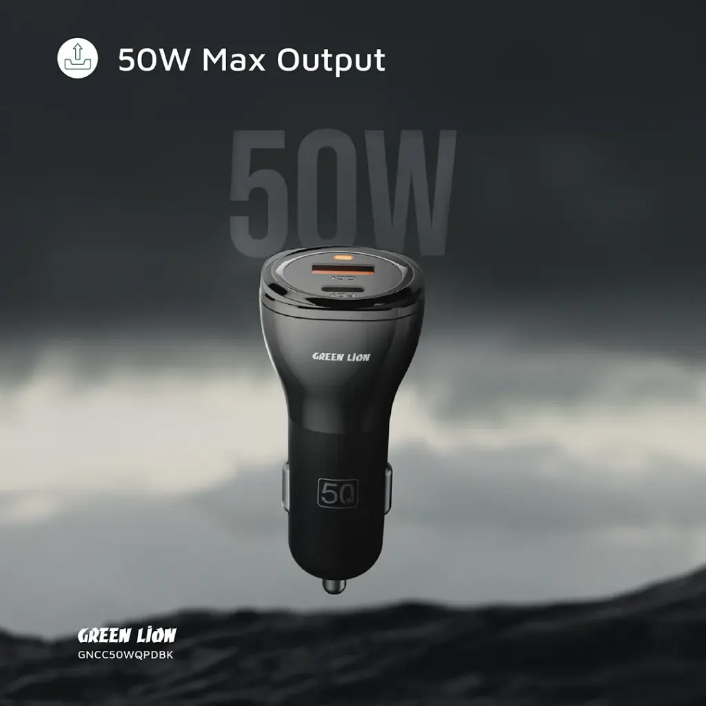 Green Lion Dual Port Car Charger 50W (PD 30W + QC 20W) 2