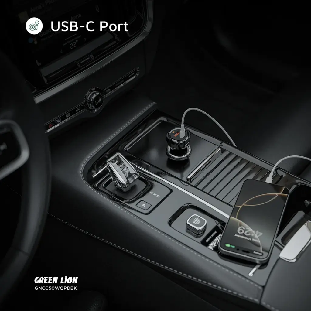 Green Lion Dual Port Car Charger 50W (PD 30W + QC 20W) 3