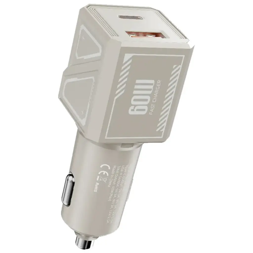 Green Lion Dual Volt Car Charger PD+QC 60W C to C 1m Cable 3
