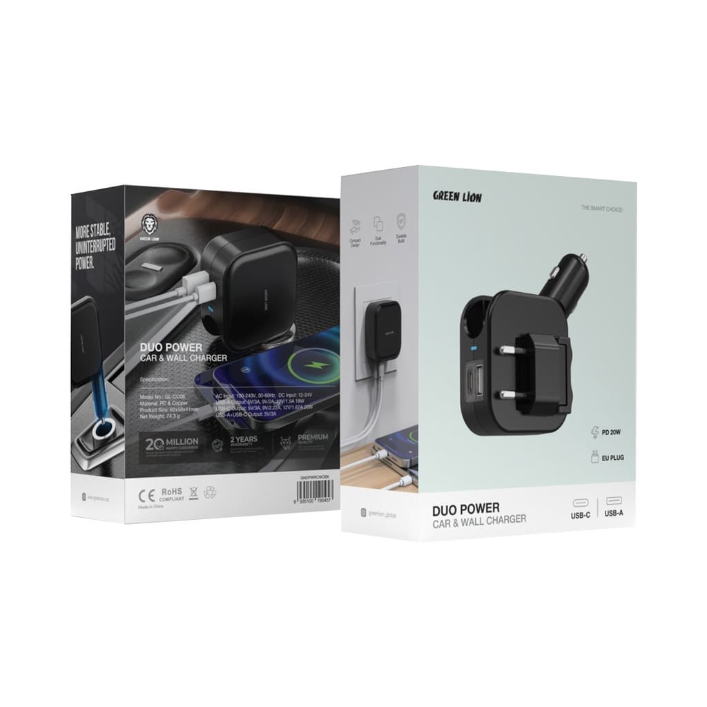 Green Lion Duo Power Car &amp; Wall Charger 2