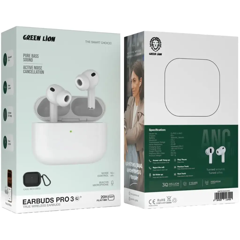 Green Lion Earbuds Pro 3 True Wireless Earbuds with ANC 2