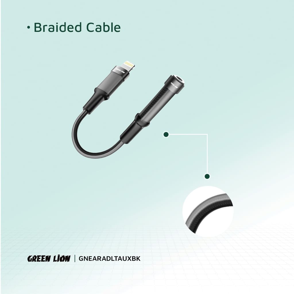 Green Lion Earphone Adapter (12cm) Lightning To 3.5 Audio jack 3