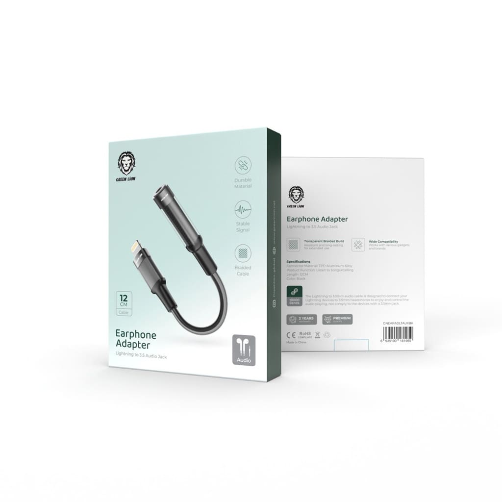 Green Lion Earphone Adapter (12cm) Lightning To 3.5 Audio jack 7