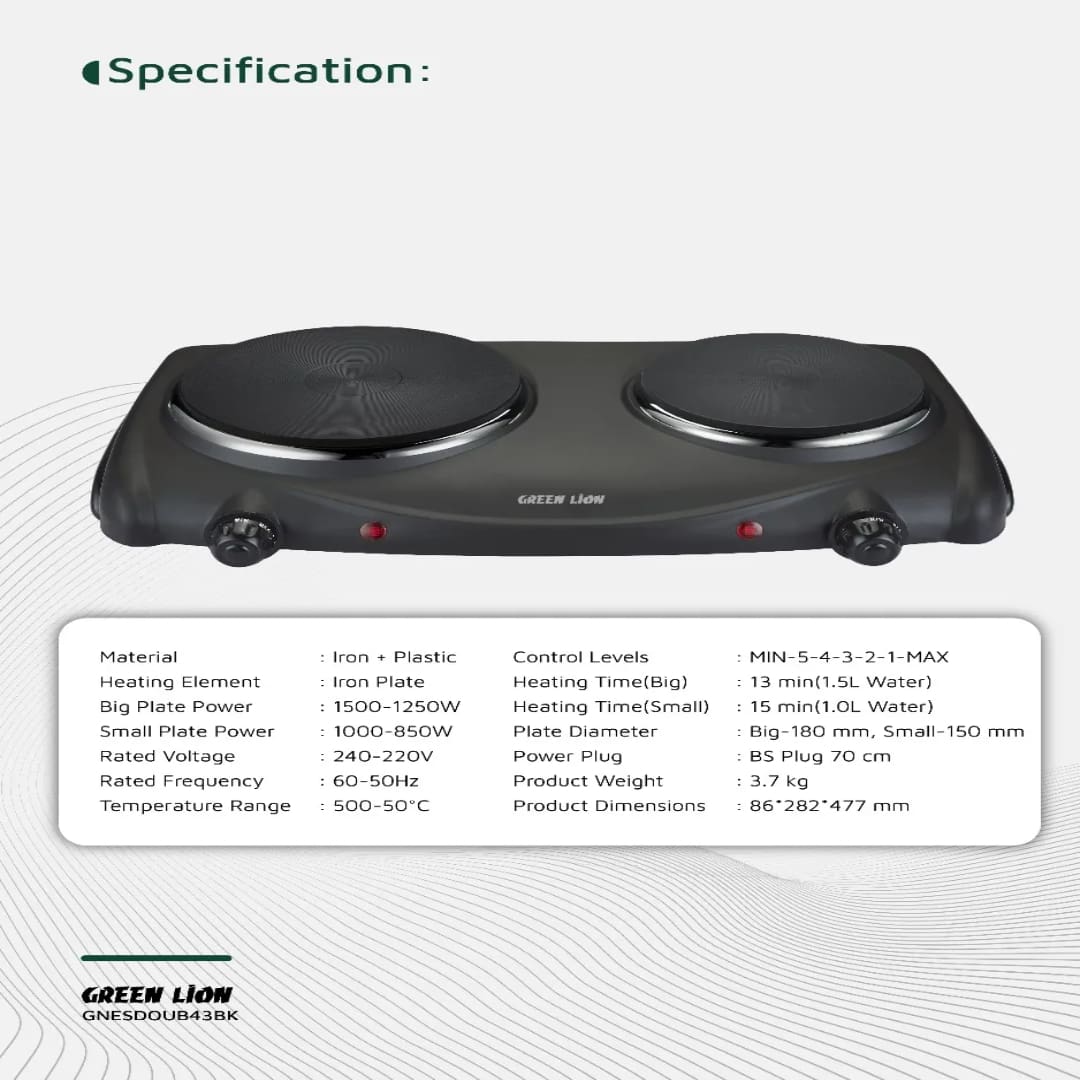 Green Lion Electric Stove Double Hot Plate 7