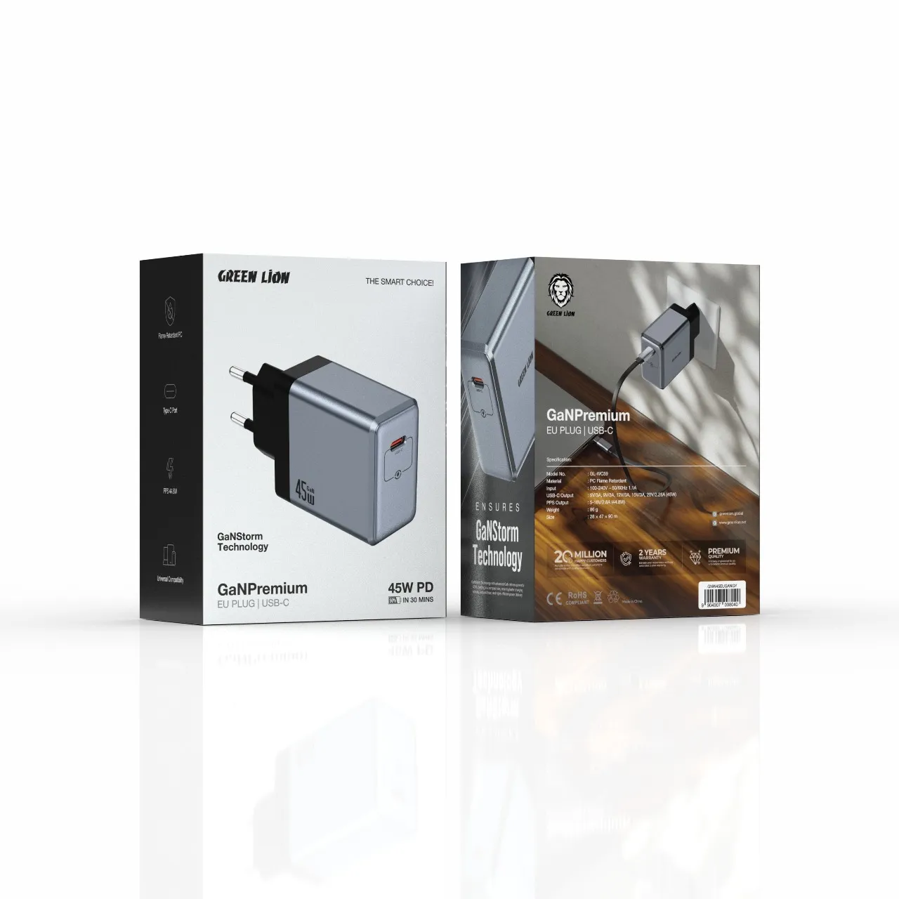 Green Lion GaN 45W USB-C EU Wall Charger 2
