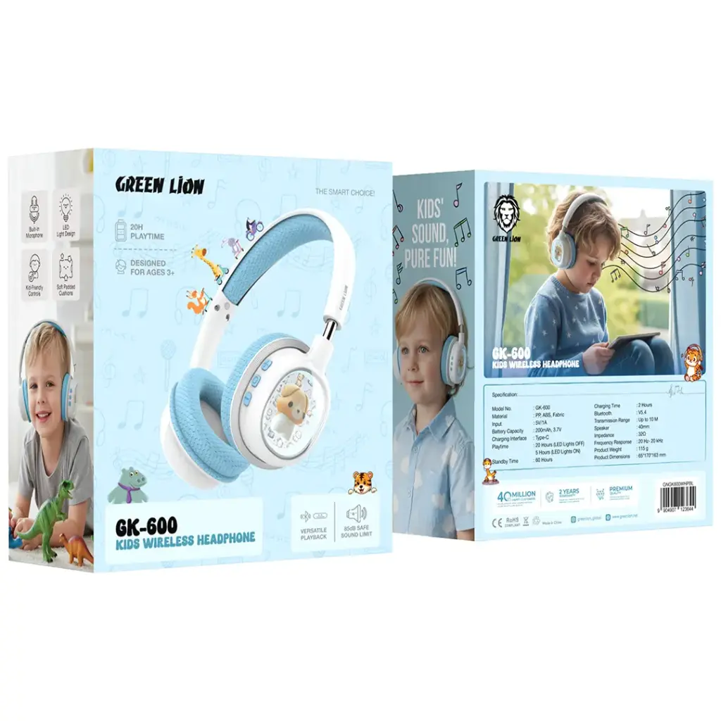 Green Lion GK-600 Kids Wireless Headphone 3