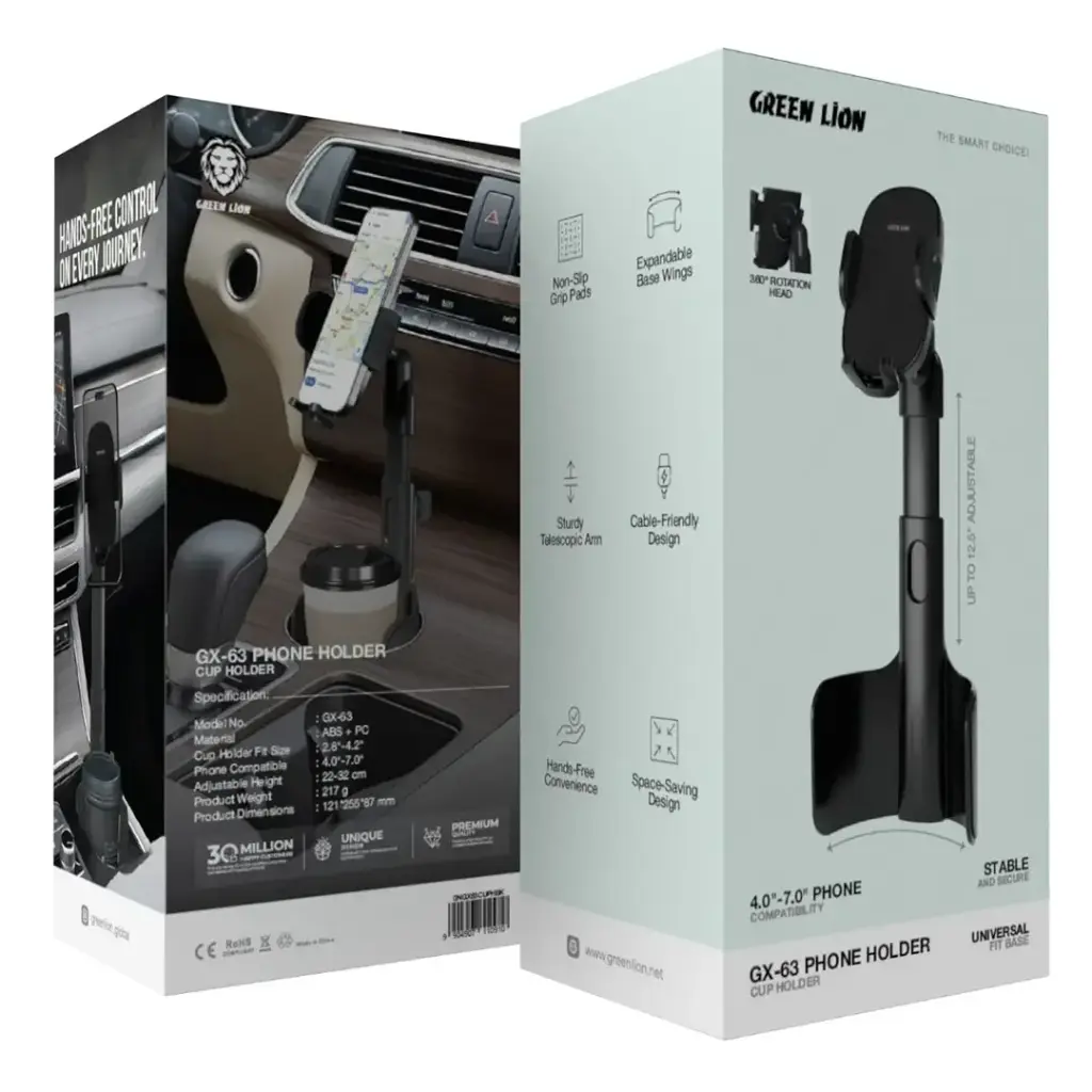 Green Lion GX-63 Cup Holder Phone Mount-360°Rotation 2