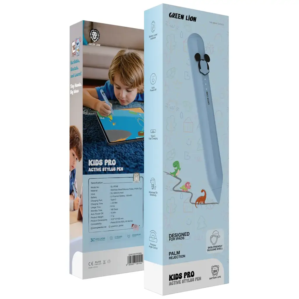 Green Lion Character Stylus Pen - Light Blue 3