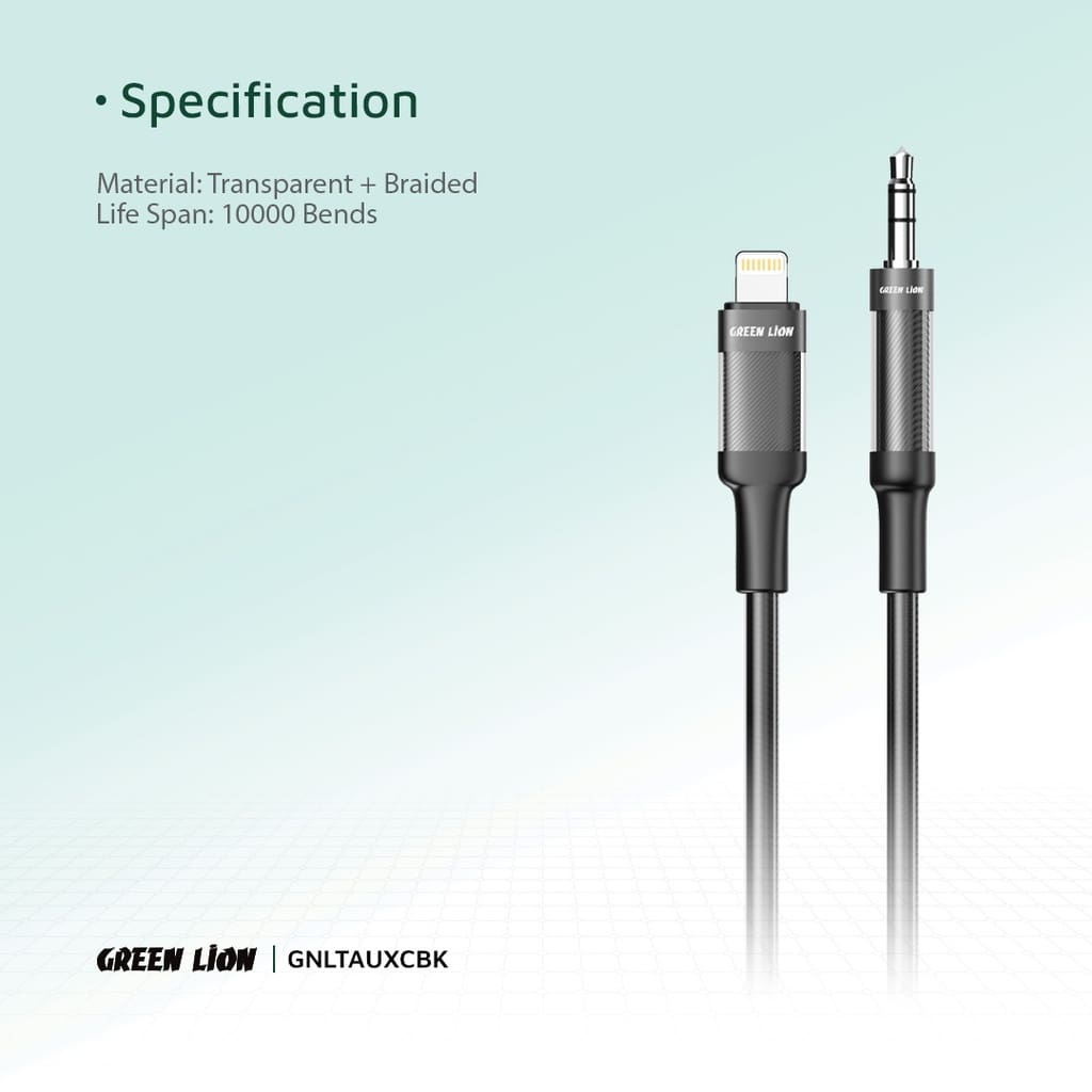 Green Lion Lightning To AUX Braided Cable(1m) 4