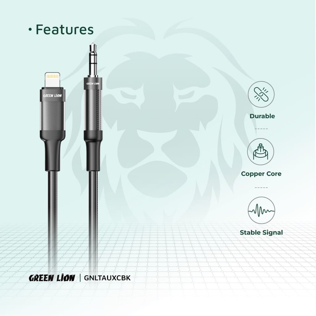 Green Lion Lightning To AUX Braided Cable(1m) 5