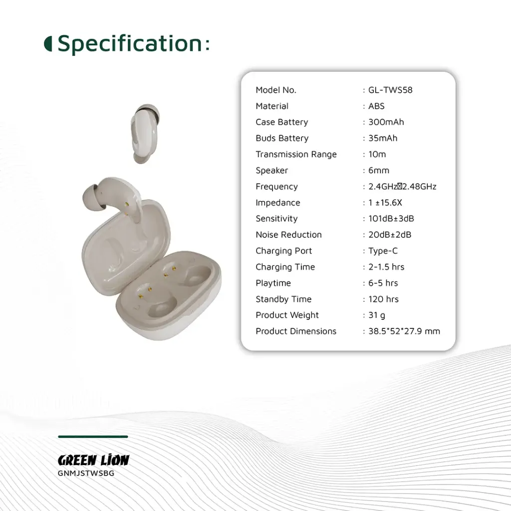 Green Lion Majestic True Wireless Earbuds TWS 2