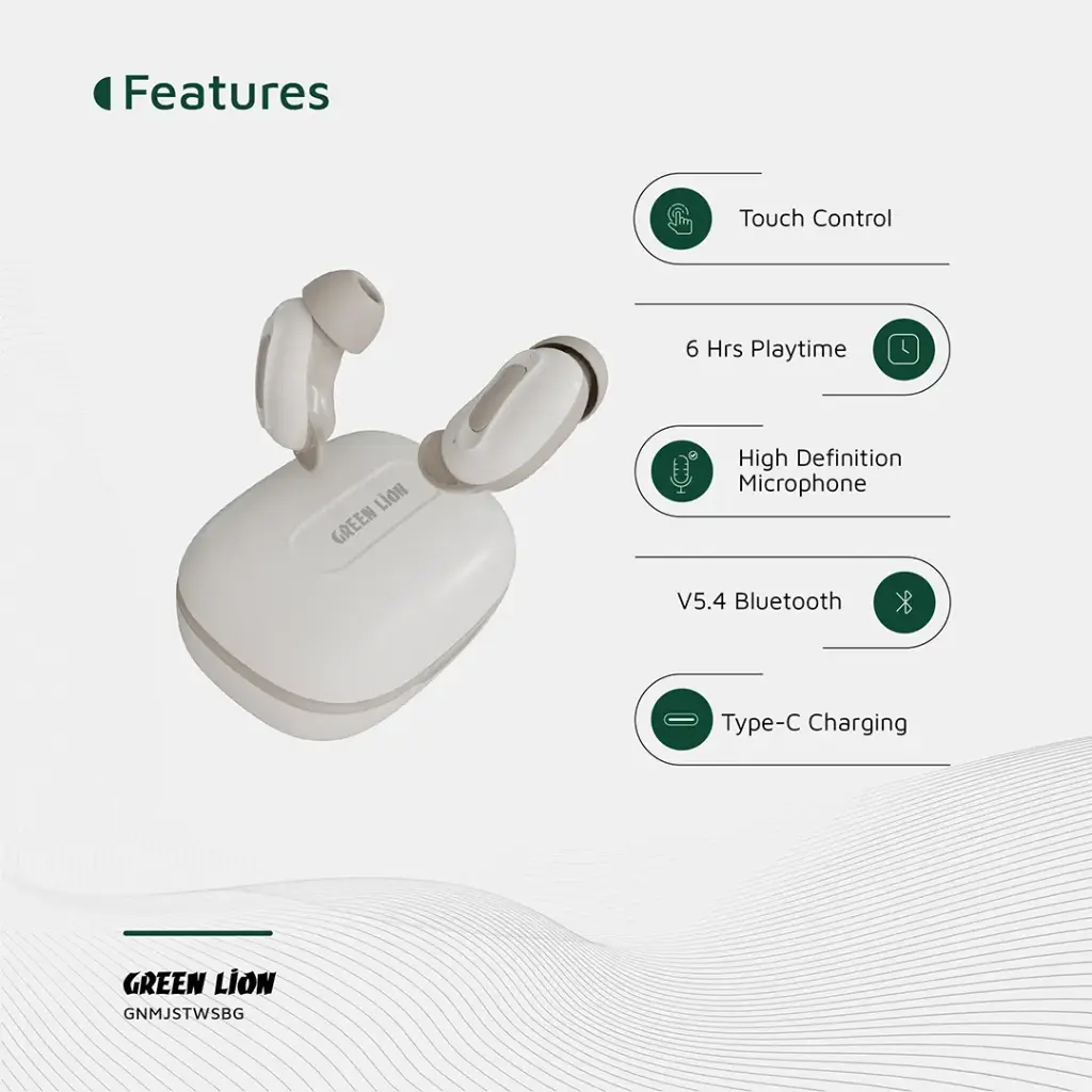 Green Lion Majestic True Wireless Earbuds TWS 3