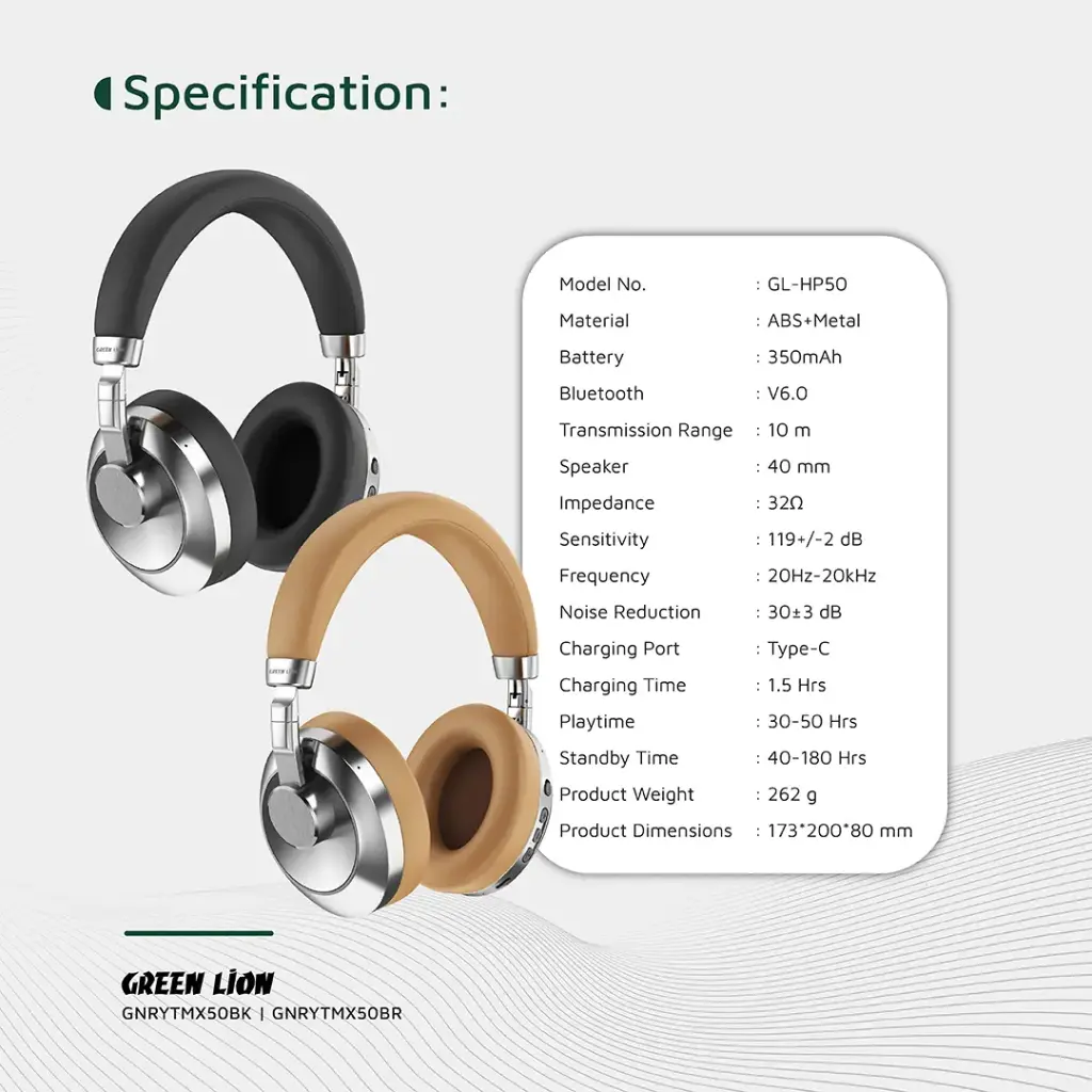 Green Lion Rhythm X50 ANC Wireless Headphone 7