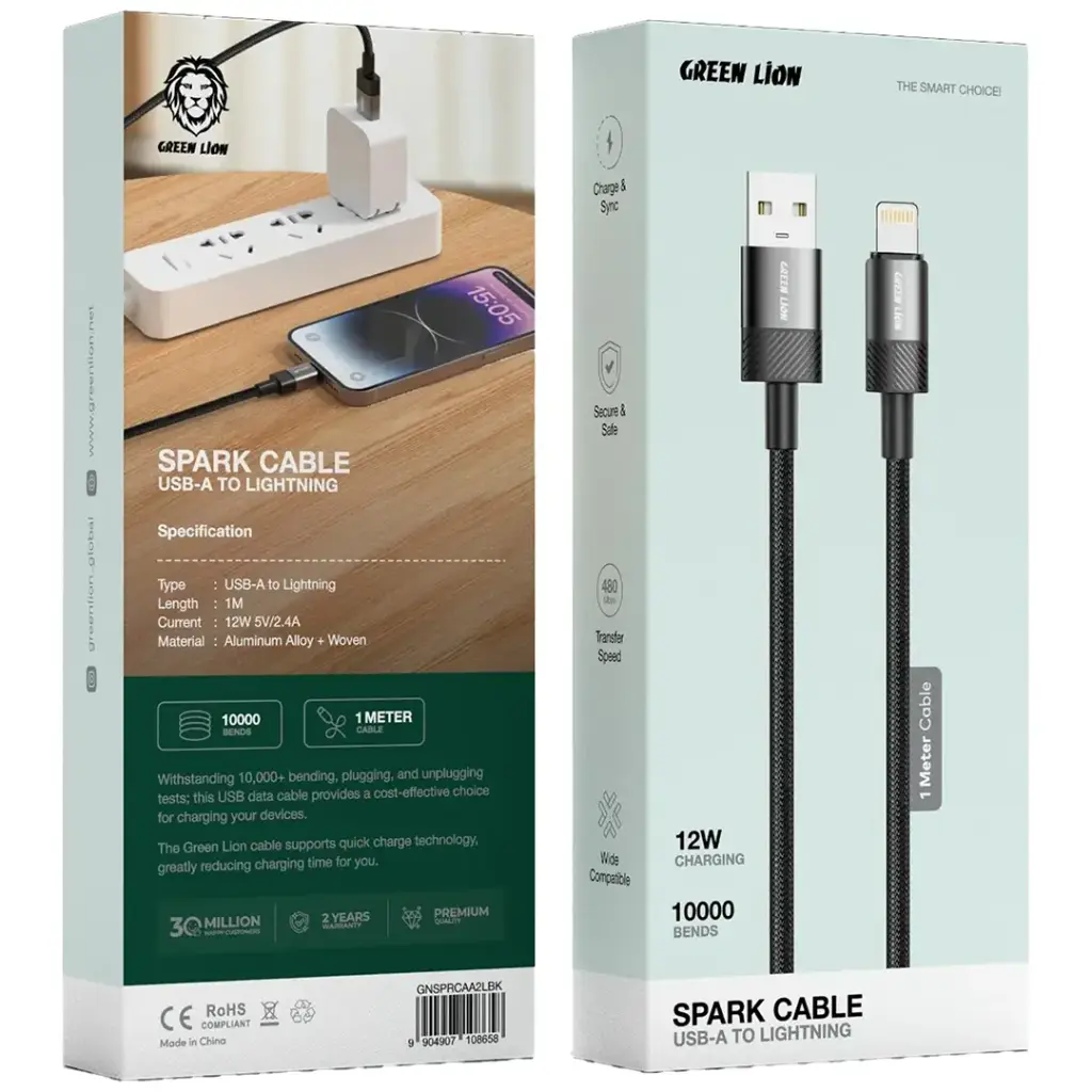 Green Lion Spark USB-A to Lightning Cable 12W 2
