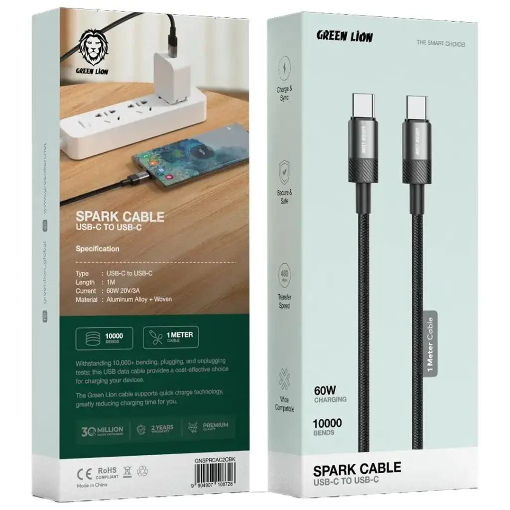 Green Lion Spark Cable USB-C To USB-C 60W 2