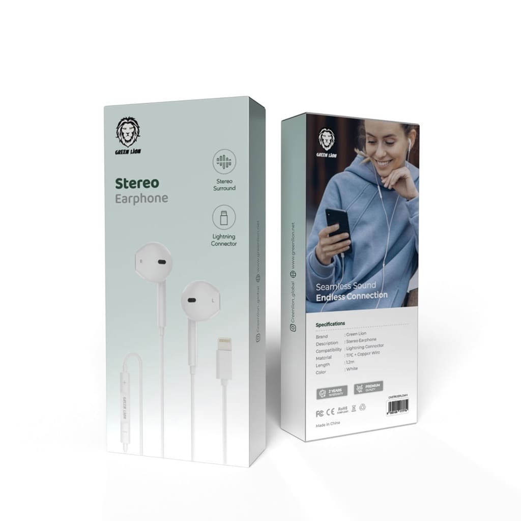 Green Lion Stereo Earphone Lightning Connector 2