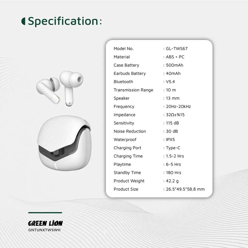 Green Lion Tune X True Wireless Earbuds 8
