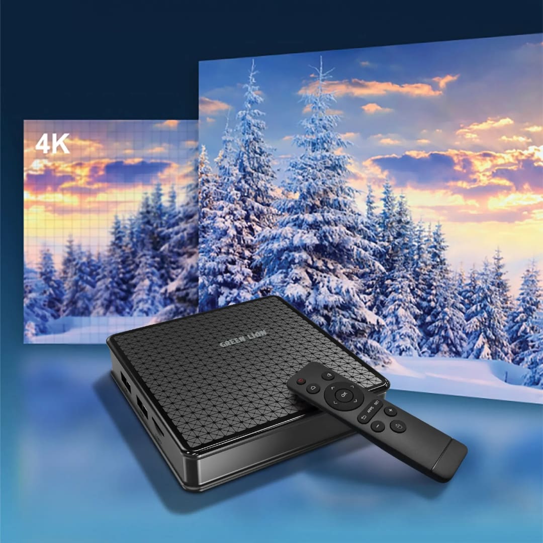 Green Lion TV Box - Android.10 4K with Remote Control 4