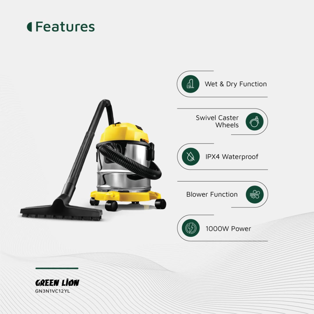 Green Lion Ultra 3 In 1 Vacuum Cleaner 12L 1000W 4