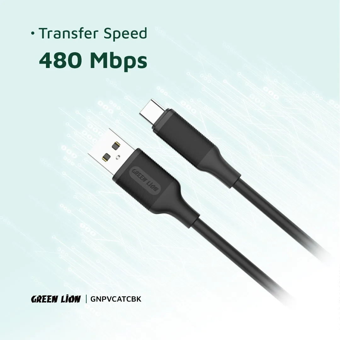 Green Lion USB-A to Micro USB PVC Cable 1m 3
