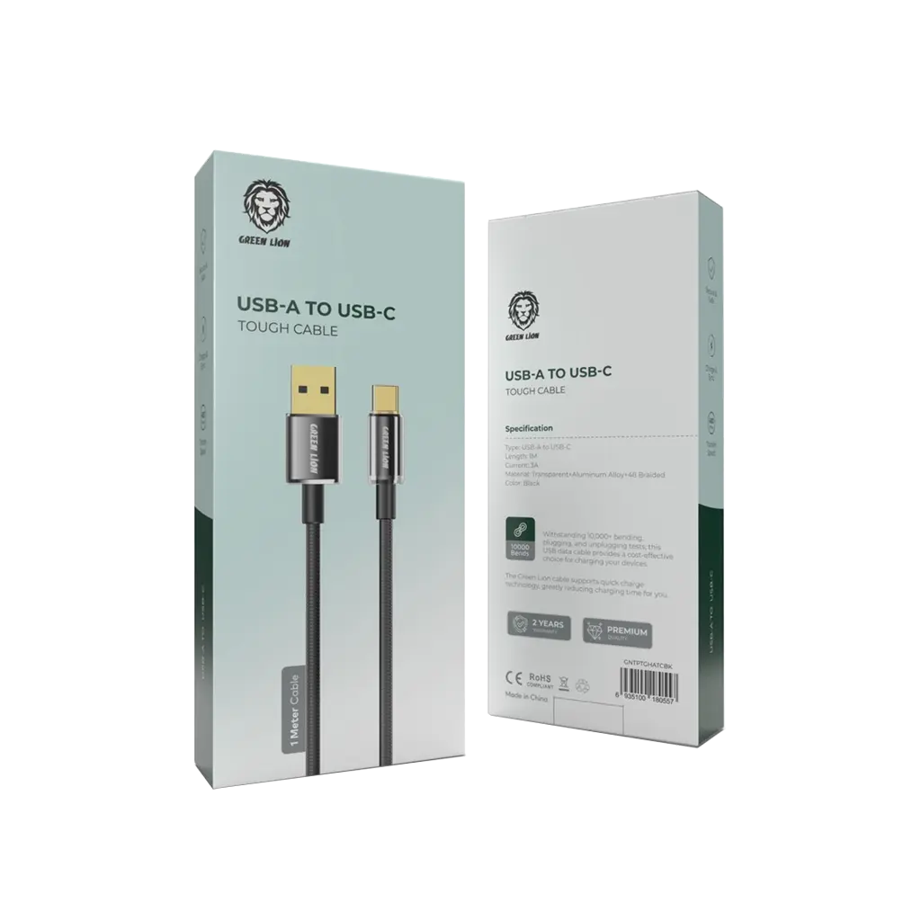 Green Lion USB-A to USB-C Tough Cable 1m