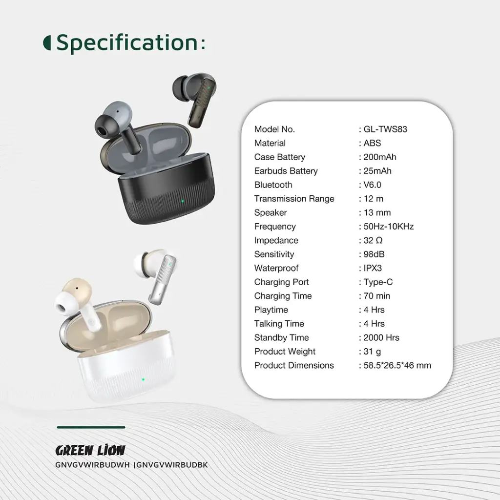 Green Lion Vancouver Wireless Earbuds 7