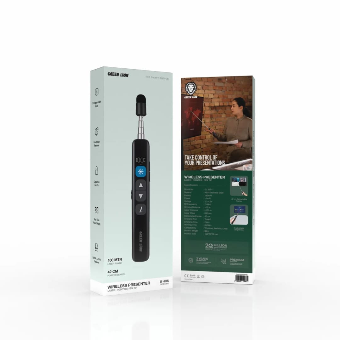 Green Lion Wireless Presenter With Retractable Pointer 2
