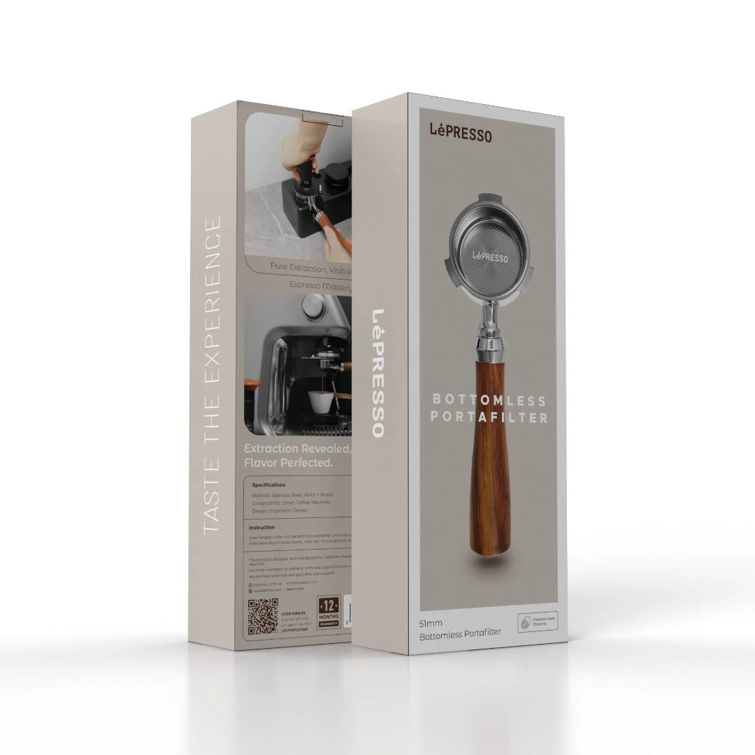 LePRESSO Espresso Portafilter with Wooden Handle 8