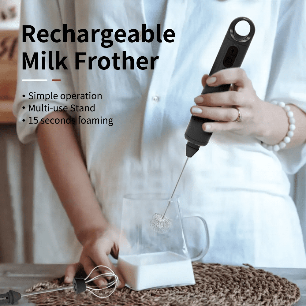 LéPRESSO Handheld Electric Milk Frother Set 7