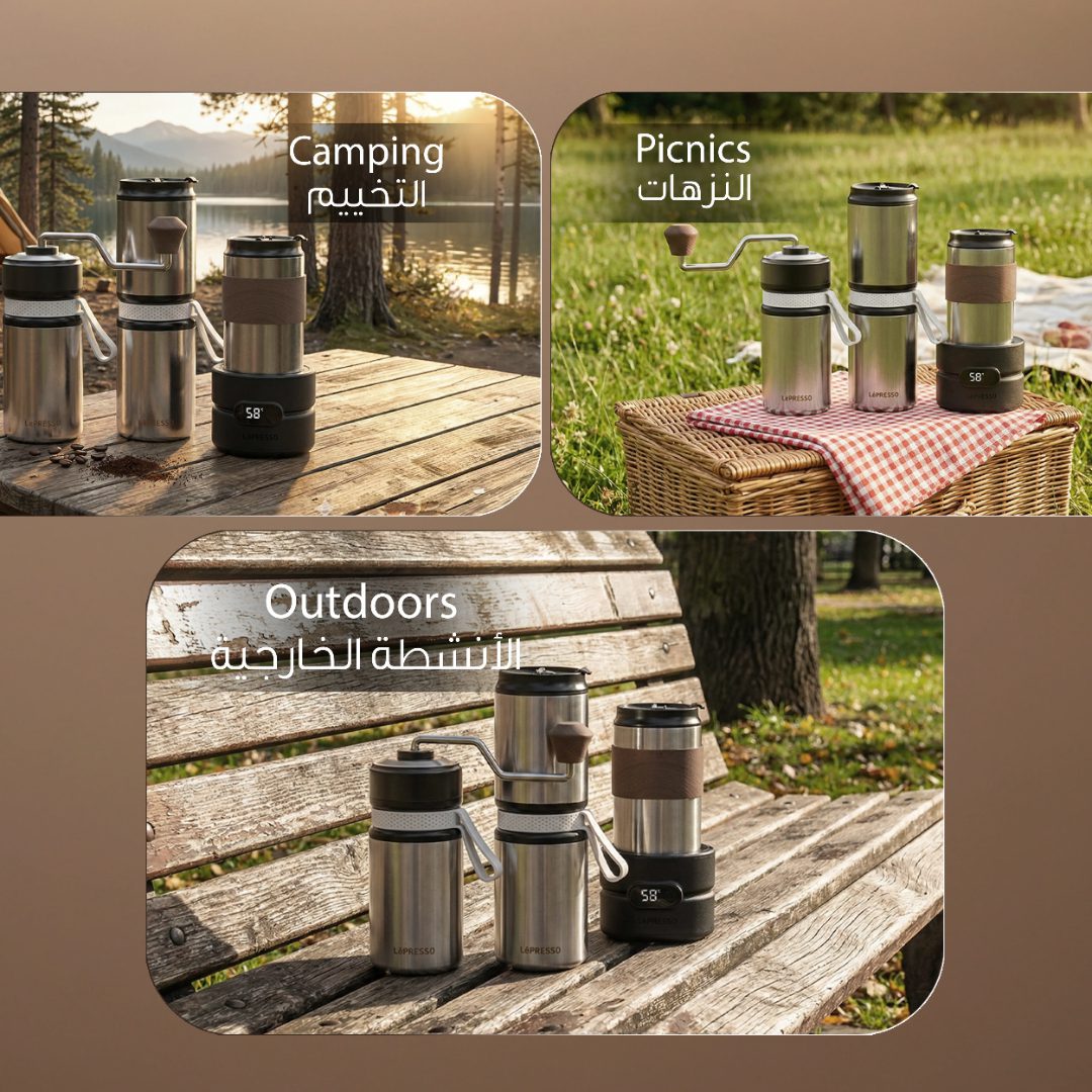 LèPRESSO Portable Manual Coffee Grinder & Electric Heater Set 2