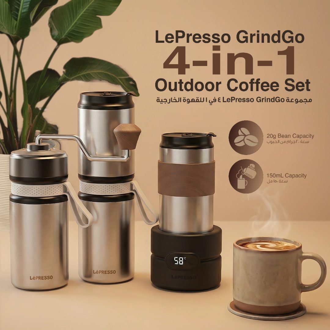 LèPRESSO Portable Manual Coffee Grinder & Electric Heater Set 3